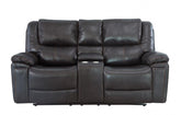 5108 Brown Leather-Aire Manual Reclining Console LoveseatModel:  5108-BROWN-CL